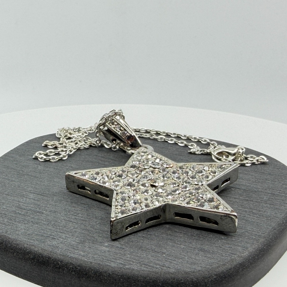 Sparkling Crystal Star Statement Necklace Chunky Boho Celestial Jewelry Gift - Picture 7 of 10